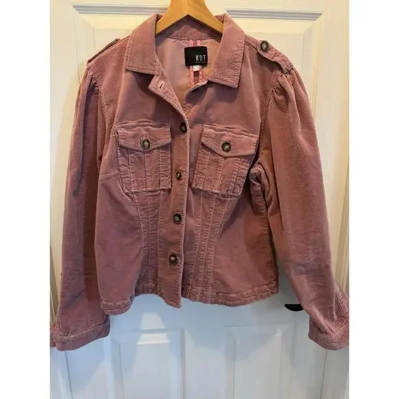 Kut From The Kloth Women’s Size XL Pink Corduroy Button Down Jacket - Picture 3 of 5